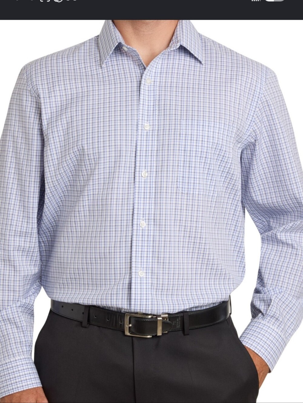 Kirkland shirt signature’s brand checked blue 16.5 34/34 hood for spring